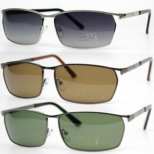Classico da Uomo Metallo Lenti Polarizzate Scudo Sports Rettangolare Sole  UV400 | eBay