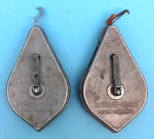 LOT OF 2: Vintage STRAIT-LINE CHALK LINE REEL PLUMB BOB #2589500 Irwin Augur