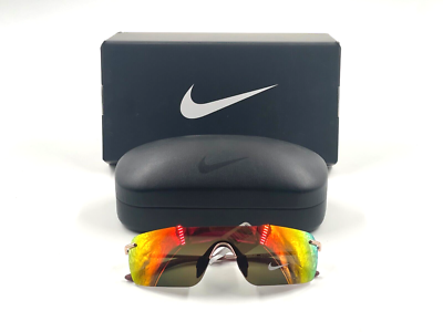 Nike Women's Meridian Rose Gold/Crimson Rimless Shield Sun Glasses