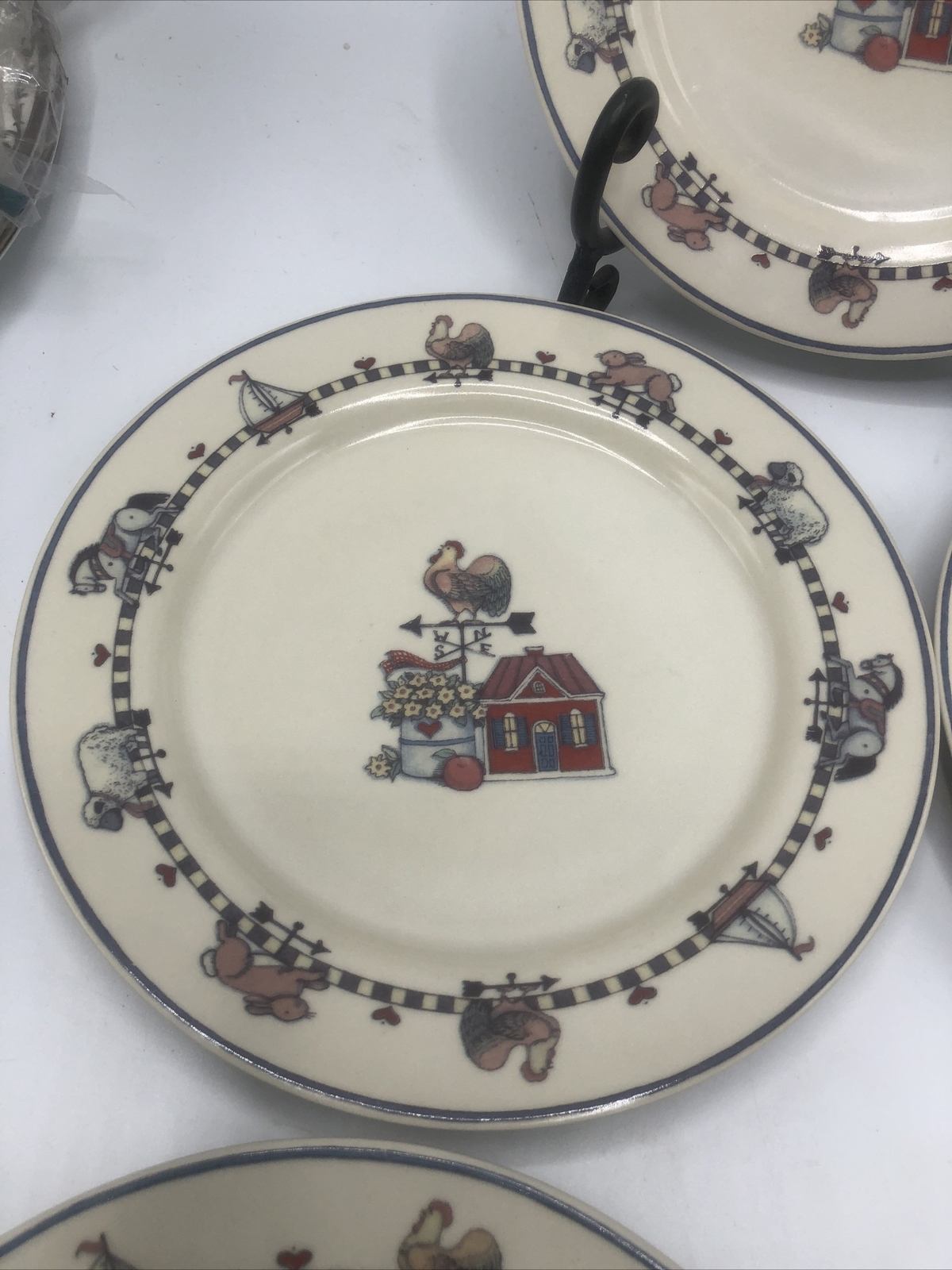 SET OF 6 International Tableworks Windy Hill Susan Winget 7 5/8" Bread Plates