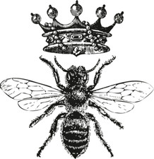 temporary tattoo - Set of two wrist size Queen Bee  approx. 1.5" each 