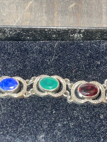 BRACCIALE VINTAGE NICKY BUTLER ARGENTO 925 MULTI PIETRE PREZIOSE - Foto 6 di 8