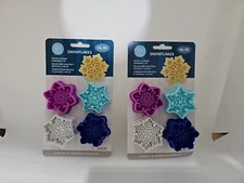 R&M International 4 Piece Snowflake Pastry & Cookie Stamper Set, 2" (2pk Of 4)
