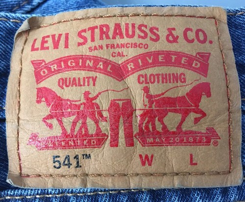 Levis 541 W52 L32 Atlético Cónico Pestaña Roja Puntada Única Hilo Amarillo $79 Nuevo con Etiquetas - Imagen 4 de 12