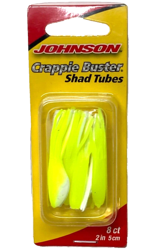 Johnson Crappie Buster 2" Shad Tubes Chart White 8 Count and Green Chart 8 Count - Picture 11 of 24