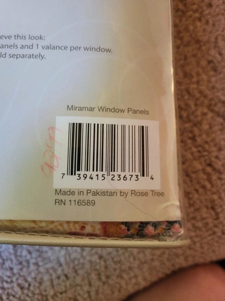 Nuevo panel de ventana Rose Tree dos paneles de ventana forrados y dos lazos 48" X 86" Foto 3 de 4