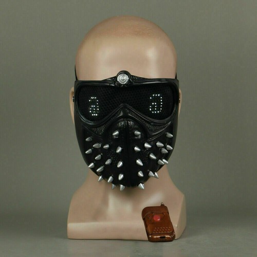 Watch Dogs 2 Mask Cosplay Marcus Wrench LED Remote Control Rivet Halloween Props - Picture 6 of 12