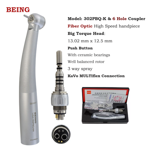 BEING Dental High Speed Turbine Fiber Optic Handpiece Fit Kavo NSK Sirona LED - Picture 8 of 332
