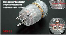 1Set Audio US AC Power Plug Connector Pure Copper Rhodium Plated male IEC