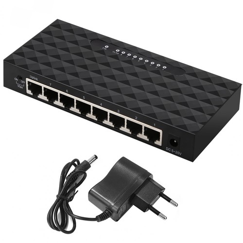 8-Ports 10/100/1000Mbps Unmanaged Ethernet Switch Home Network Hub Plug-and-Play - Photo 2/22