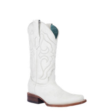 Corral Ladies Full White Embroidery Square Toe Western Boots Z5183