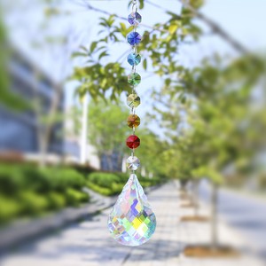 Handmade-Crystal-Suncatcher-AB-Coated-Prism-76mm-Hanging-for-Home-Window-Pendant