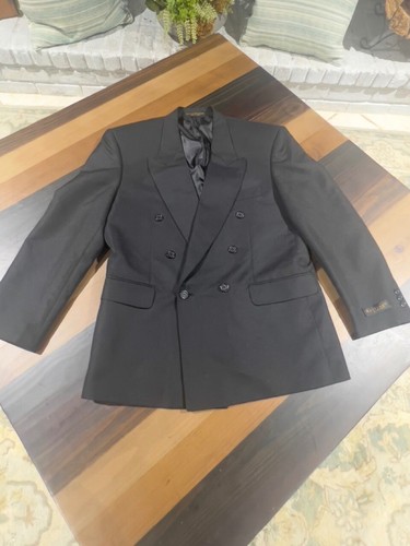 Blazer Raffinati Clásico Negro Doble Pecho Mezcla Poliéster/Rayón Para Hombre 40S - Imagen 9 de 19