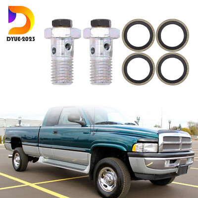 2x Bolt Fuel Filter Joint Tube for Dodge Ram 5.9 Cummins 12V 3911446 3905860