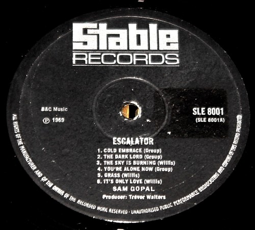 SAM GOPAL ~ ESCALATOR ~ UK STABLE 1ST PRESS G/F LP 1969 LEMMY MOTORHEAD HAWKWIND - Picture 10 of 12