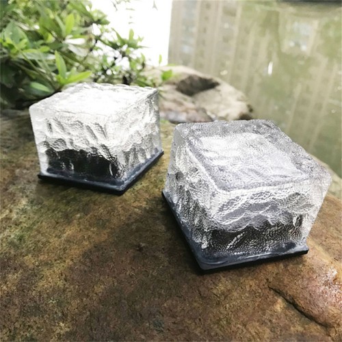 Solar Led Ice Cube Brick Lights 7/10cm Outdoor Garden Lawn Patio Pathway Lamp - Picture 21 of 29
