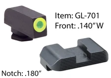 AmeriGlo Glock Sight Set Green Tritium Front Serrated Rear Night Sights