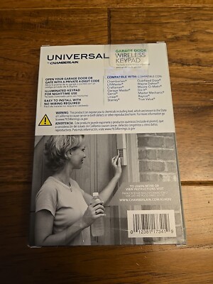 Chamberlain KLIK2U-P2 Universal Wireless Garage Door Keypad