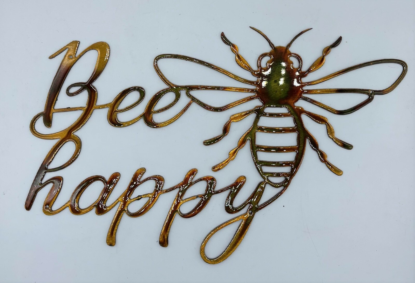 Bee Happy Metal Wall Art 15" wide x 9 1/4" tall eBay