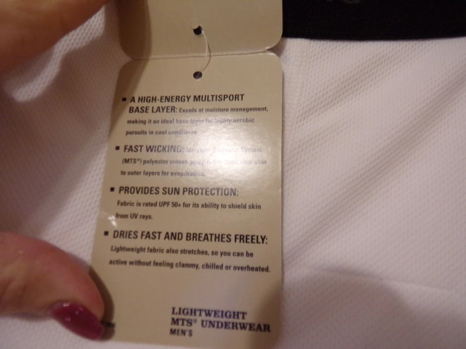 NUEVO Para Hombres 3X REI Blanco Ligero Capa Base Térmica Absorbente Ropa Interior Larga Nueva con Etiquetas Foto 4 de 4