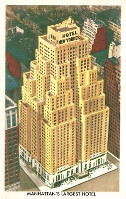 Vintage Postcard Manhattan's Largest Hotel New Yorker Private Tunnel New York NY