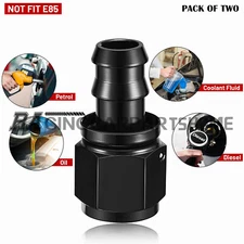 2PCS Straight 6AN Push Lock Hose End Fitting/Adaptor For Oil Fuel Water Air