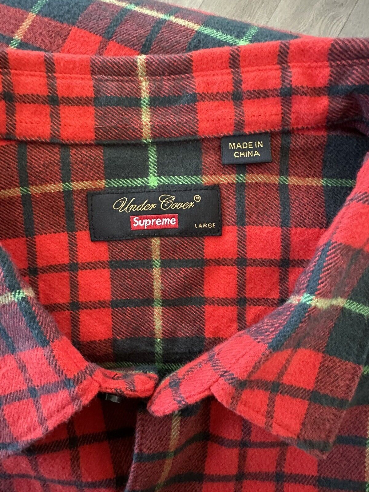 Supreme UNDERCOVER S/S Flannel Shirt Red Plaid Size Large ready to ship new