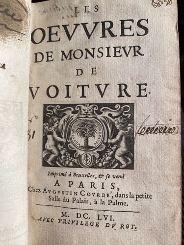 Les oeuvres de Monsieur de Voiture. 1656 - Picture 4 of 16