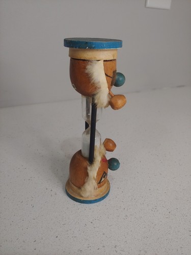 vintage old sailor pirate captain MCM eames era wood egg timer hourglass Japan - Picture 3 of 7