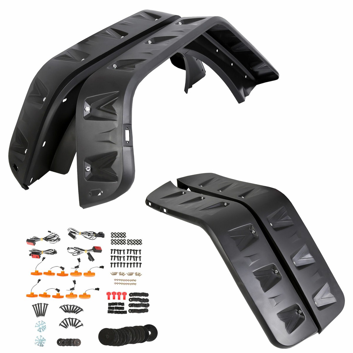 FOR 07-18 JEEP WRANGLER JK 4PCS POCKET-RIVETED STYLE WHEEL FENDER