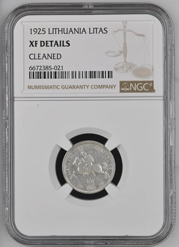 Lithuania 1 Litas Litu 1925 NGC XF DETAILS CLEANED
