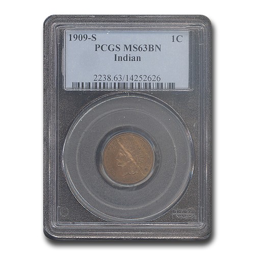 1909-S Indian Head Cent MS-63 PCGS (Brown)