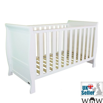wooden sleigh cot bed