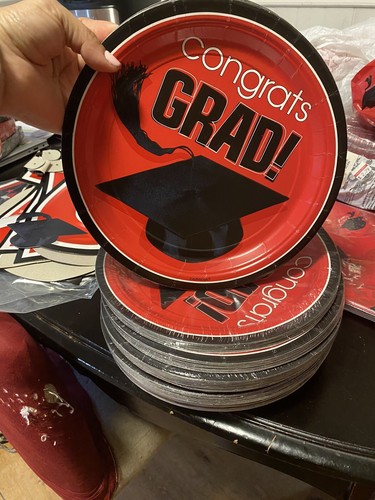 Red Graduation Plates - Picture 4 of 4