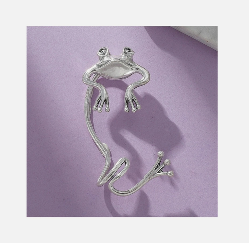 Clip On Ear Cuff Fake Earring Non Pierced Ring Wrap, Frog Earrings, Gift Bag - Picture 2 of 3