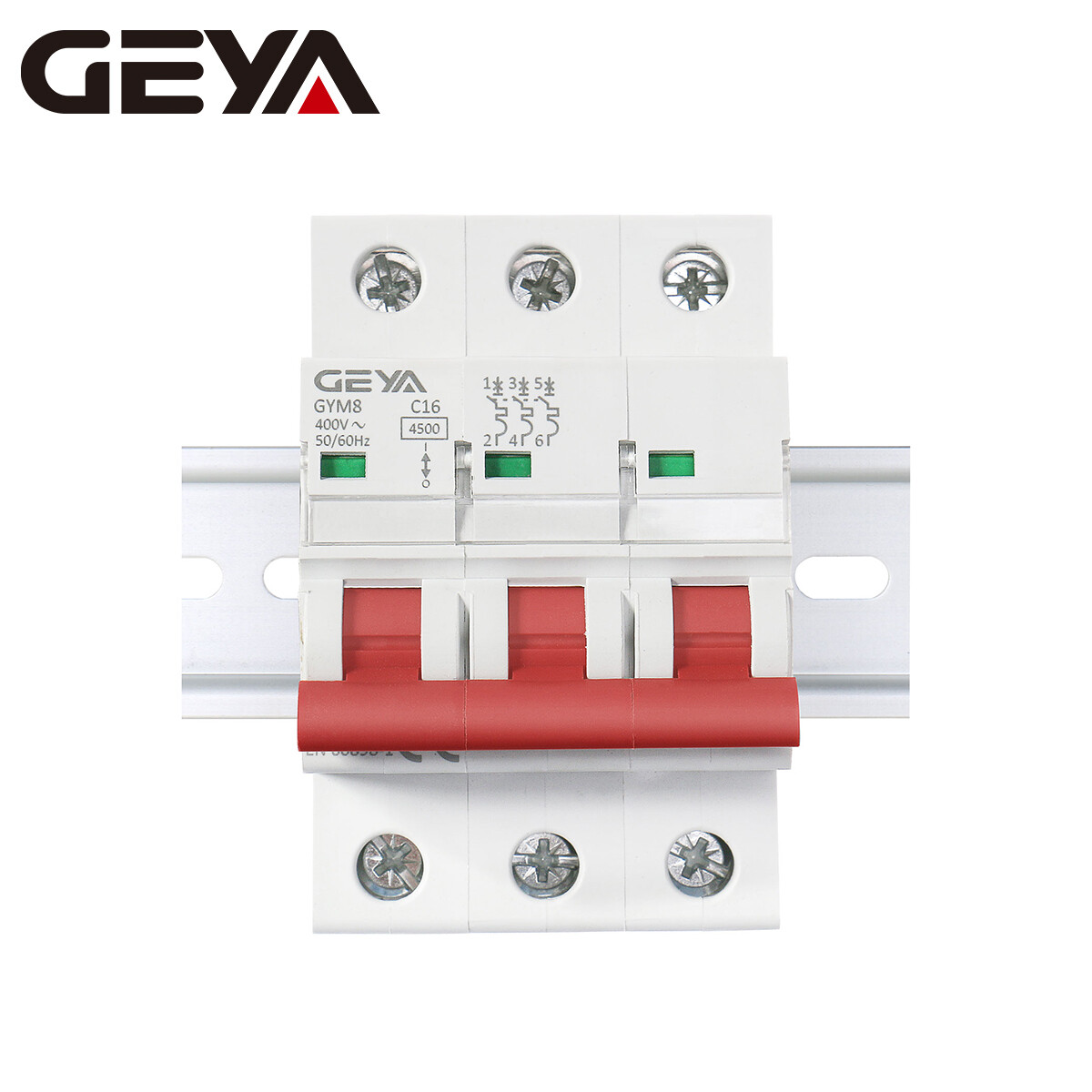 GEYA Interruttore di circuito AC MCB GYM8 3P 4.5kA 6/10/16/25/32/40/50/63A 230V