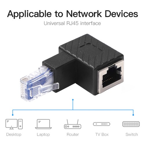 RJ45 Male To Female Converter Adapter LAN Network Connector (Down) - Afbeelding 3 van 9