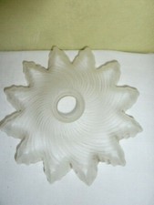  Ancien Dessous de Lampe  en Verre Moulé Suspension lustre Etoile Blanc Vintage