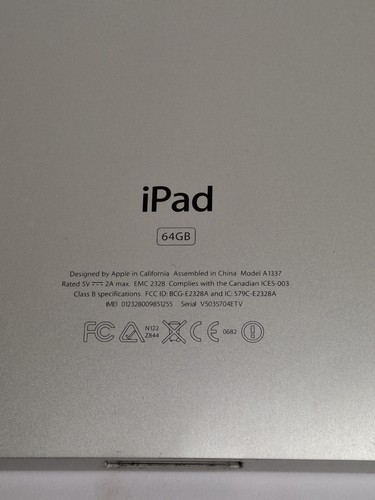 Apple iPad 1st Gen. 64GB, Wi-Fi + Cellular, 9.7in - Black PARTS Or REPAIR - Picture 7 of 7