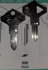American Motors, AMC Jeep, Renault, X92,RN25, NE37, Vintage Key Blank.