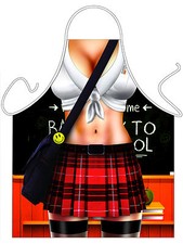 WOMENS SEXY NOVELTY APRON,NAUGHTY SEXY SCHOOL GIRL,AS BBQ APRON,KITCHEN,COOKING