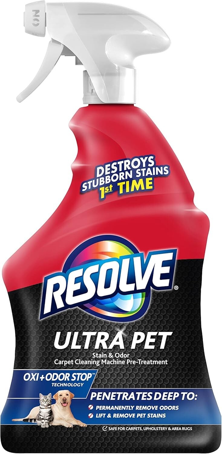Resolve Ultra Pet Odor & Stain Remover Spray for Carpets 32Oz