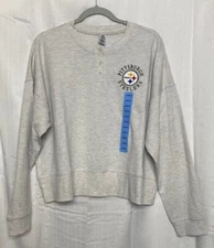 NFL Pittsburgh Steelers Women's Quarter Button Up Embroidered Logo Pullover