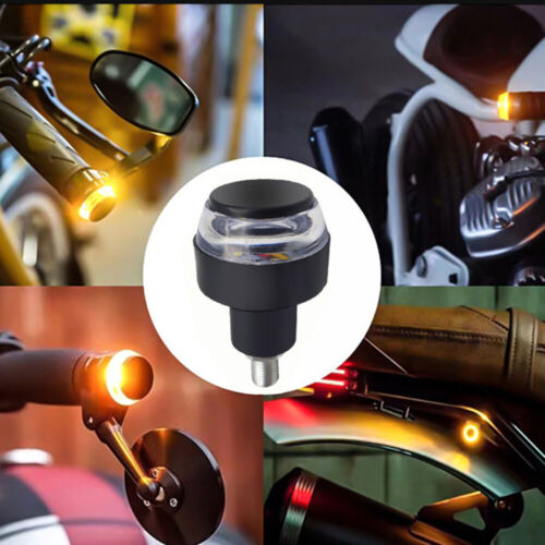 2x Motorcycle Turn Signal LED Lamp Indicator Handle Bar End Handlebar Light - Picture 4 of 11