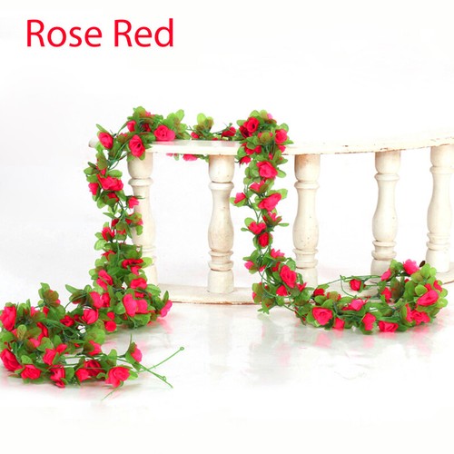 1.7M Artificial Fake Hanging Rose Silk Flower Vine Wedding Garden Plant Trailing - Picture 24 of 24