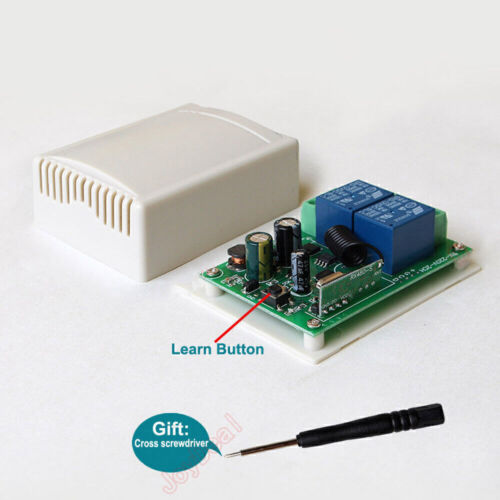 433Mhz 2CH RF Transmitter Remote Control Switch For Xmas Light Garage Door Motor - Picture 14 of 19