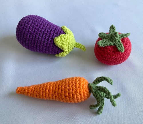 New Handmade Crochet Food Amigurumi Vegetable Set Of 3 - Picture 2 of 7