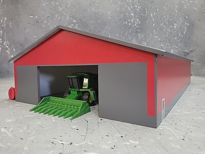 1/64 Custom scratch built 70x130 Machine Shed Dark Gray Red
