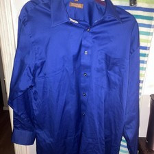 NWOT Michael Kors Button Up Dress Shirt , L.S . Blue , Men s XL 32/33 17