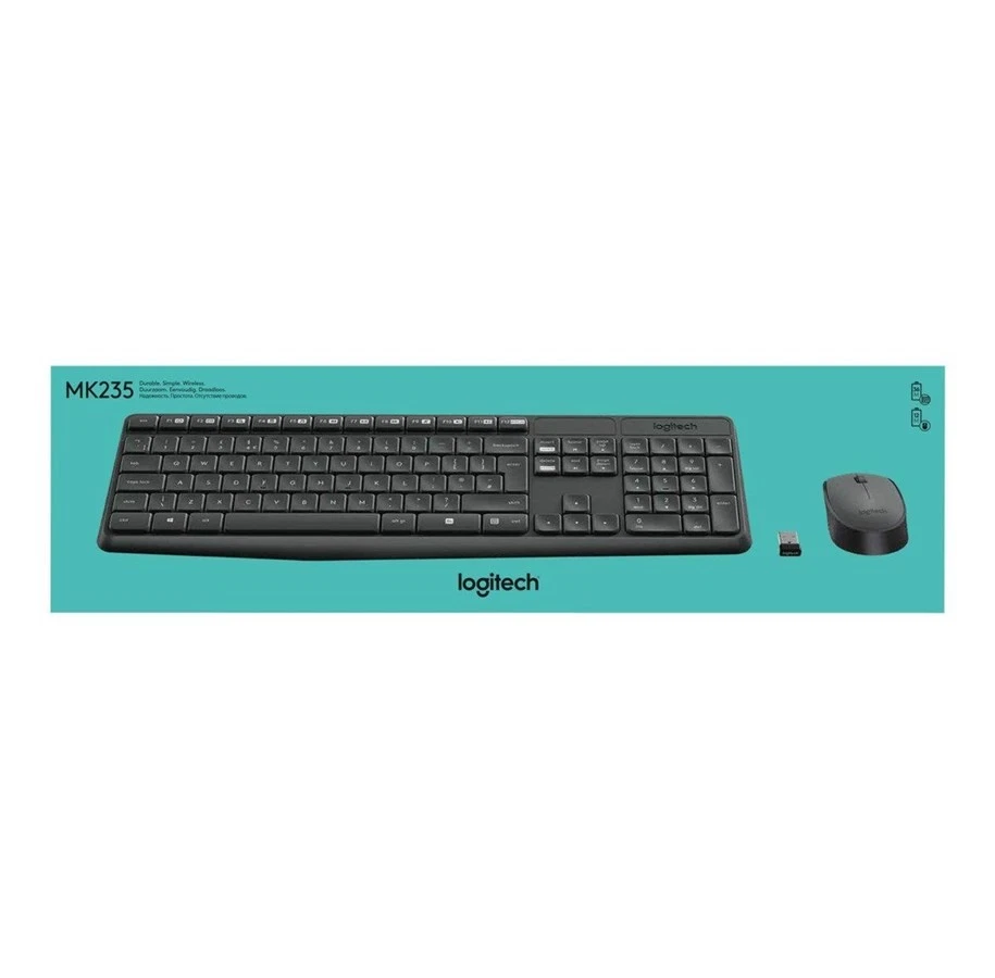Logitech MK235 keyboard  And Mouse Set  Wireless  2.4GHz   Czech QWERTY - Image 2 of 4